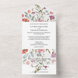 Convite para Casamento de Flores de Queda