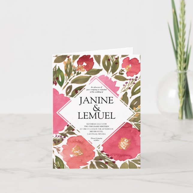 Convite Para Casamento De Flores De Sangue (Frente)