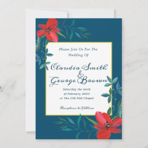 Convite para Casamento de Flores Elegante