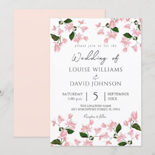 Convite para Casamento de Flores Elegante Bougainv