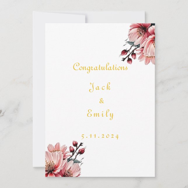 Convite para Casamento de Flores Estéticas (Frente)