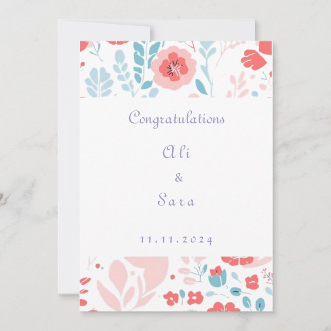 Convite para Casamento de Flores Estéticas (Frente)