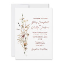 Convite para Casamento de Flores Selvagens
