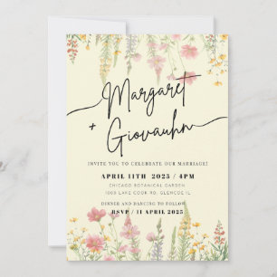 Convite para Casamento de Flores Selvagens