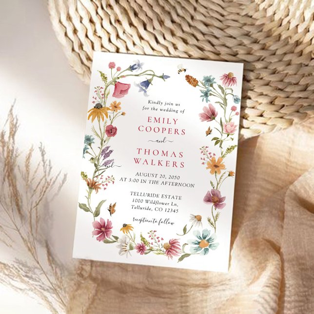 Convite para Casamento de Flores Selvagens (Criador carregado)