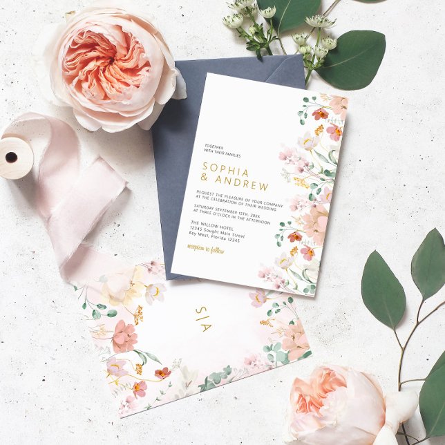 Convite para Casamento de Flores Selvagens (Criador carregado)