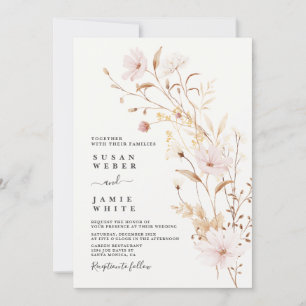 Convite para Casamento de Flores Selvagens