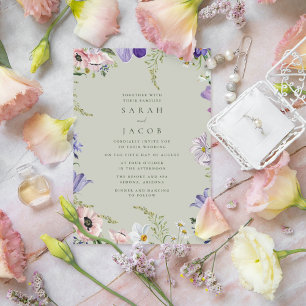 Convite para Casamento de Flores Selvagens de Jard