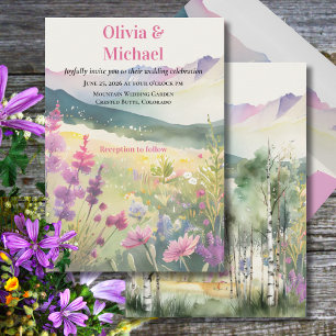 Convite para Casamento de Flores Selvagens de Mont