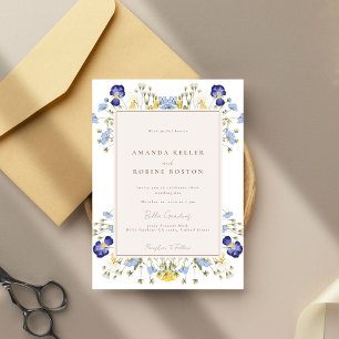 Convite para Casamento de Flores Selvagens Moderna