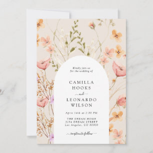 Convite para Casamento de Flores Selvagens Russas