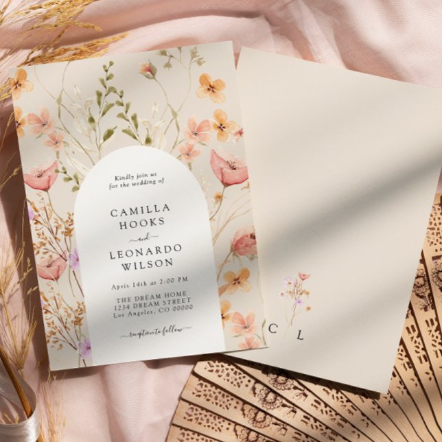 Convite para Casamento de Flores Selvagens Russas  (Criador carregado)