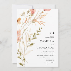 Convite para Casamento de Flores Selvagens Russas