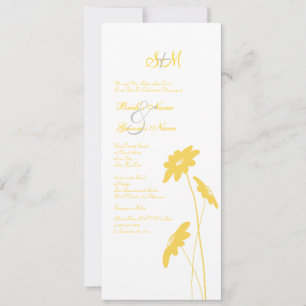 Convite para casamento de flores silvestres amarel