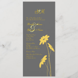 Convite para casamento de flores silvestres amarel