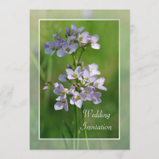 Convite para casamento de flores silvestres cor-de
