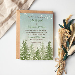Convite para Casamento de Floresta de Neve de inve