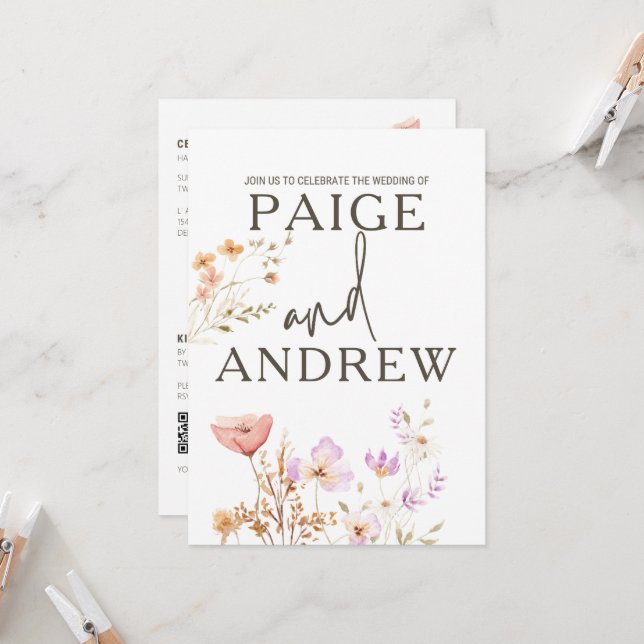 Convite para Casamento de Florestas Brancas (Frente/Verso In Situ)