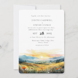 Convite para Casamento de Florestas Rustic Mountai