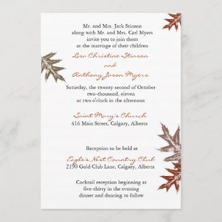 Convite Para Casamento De Folha De Carvalho Rústic