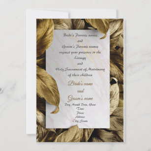 Convite para Casamento de Folha do Ouro bonito