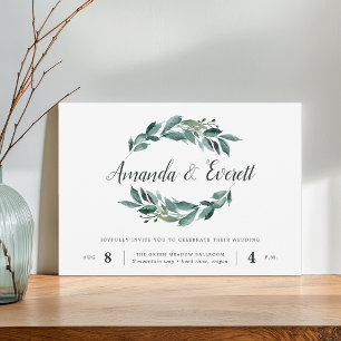 Convite para Casamento de Folhagem Abundante