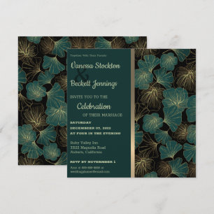 Convite para Casamento de Folhagem Elegante