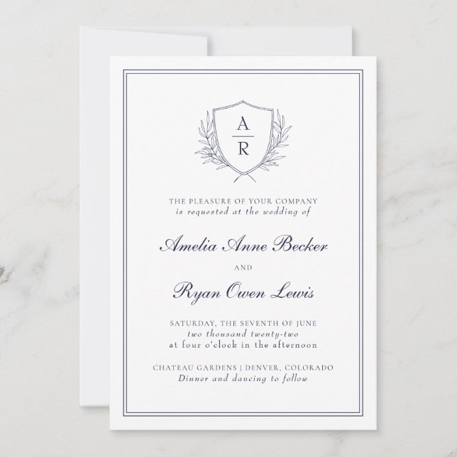 Convite para Casamento de Folhas Mínimas Elegante (Frente)