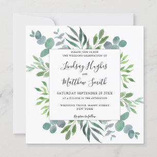 Convite Para Casamento De Foliagem Eucalyptus Wate