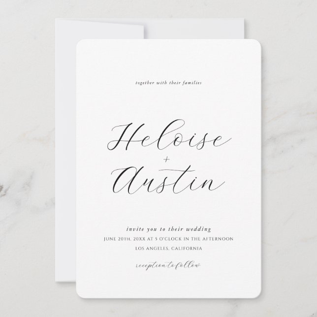 Convite para Casamento de Foto B&W de Código QR Mi (Frente)