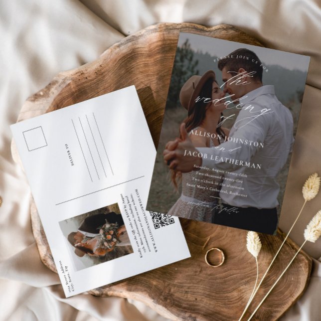 Convite para Casamento de Foto do Código QR Elegan (Criador carregado)