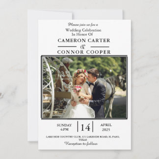 Convite para Casamento de Foto Elegante