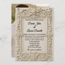 Convite Para Casamento De Foto Marble Veil