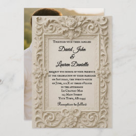 Convite Para Casamento De Foto Marble Veil