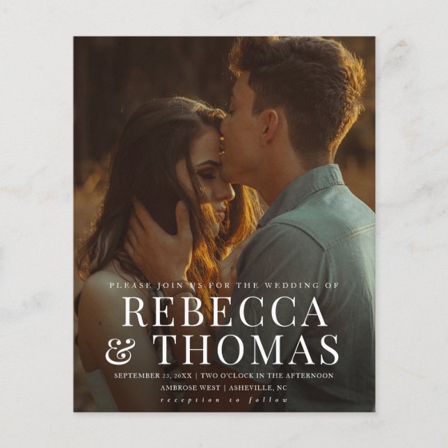 Convite para Casamento de Fotografia de Sobreposiç (Frente)