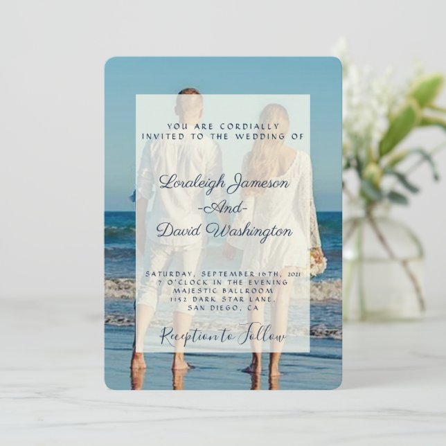 Convite para casamento de fotos (Em pé/Frente)