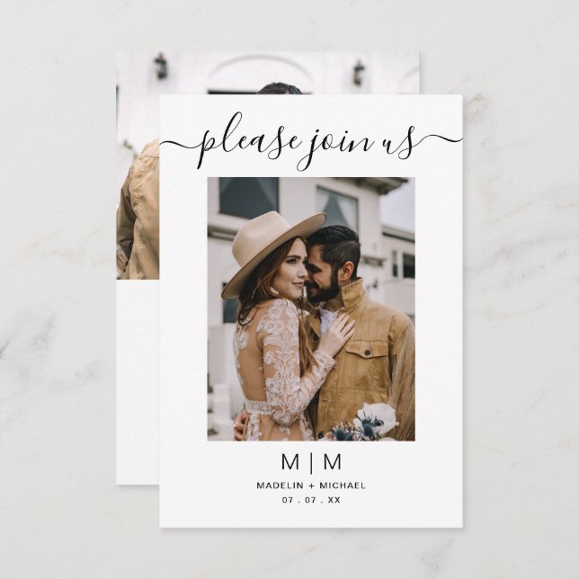 Convite para casamento de fotos (Frente/Verso)