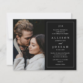 Convite para Casamento de Fotos Branco e Preto do