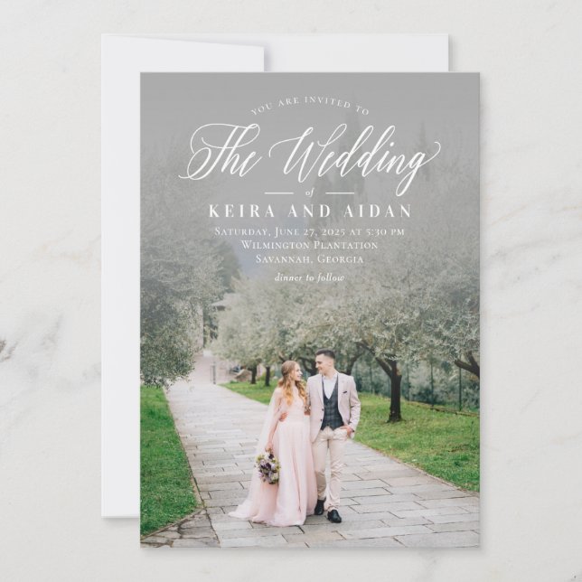 Convite para casamento de fotos clássicas para o F (Frente)