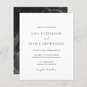 Convite para casamento de fotos clássicas simples