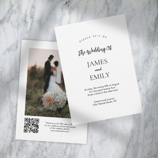 Convite para casamento de fotos com código QR de s
