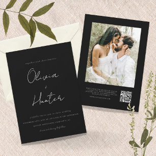 Convite para casamento de fotos com código QR mini