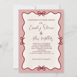 Convite para casamento de fotos da camada vermelha