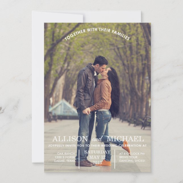 Convite para casamento de fotos de Noivados (Frente)