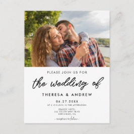 Convite para casamento de fotos de tipografia mode