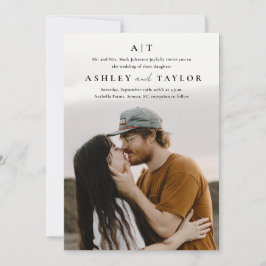 Convite para casamento de fotos do Monograma do Ti