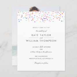 Convite para casamento de fotos do Rainbow Confett