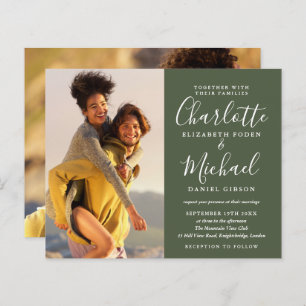 Convite para Casamento de Fotos do Script Olive de