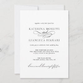 Convite para casamento de fotos elegante com RSVP