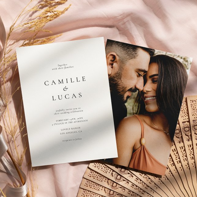 Convite para Casamento de Fotos Elegante Minimalis (Criador carregado)